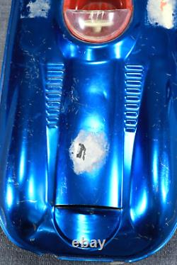 Vintage Mattel Mobilgas Bonneville Salt Flats Toy Race Car Blue Chrome Friction