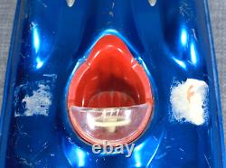Vintage Mattel Mobilgas Bonneville Salt Flats Toy Race Car Blue Chrome Friction