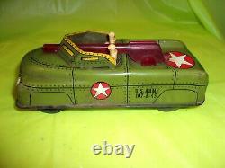 Vintage Original Courtland Tin Friction U. S. Army 107-a-43 Toy Car