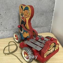 Vintage POPEYE Car Toy Xylophone Rattle Vehicle Japan Character Collectible