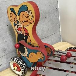 Vintage POPEYE Car Toy Xylophone Rattle Vehicle Japan Character Collectible