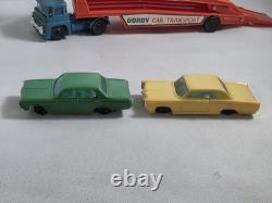 Vintage Plastic Gordy Car Transport Tractor Trailer Truck Transporter with Cars