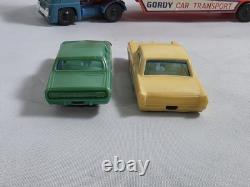 Vintage Plastic Gordy Car Transport Tractor Trailer Truck Transporter with Cars