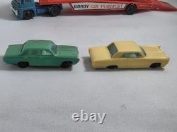 Vintage Plastic Gordy Car Transport Tractor Trailer Truck Transporter with Cars