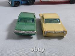 Vintage Plastic Gordy Car Transport Tractor Trailer Truck Transporter with Cars