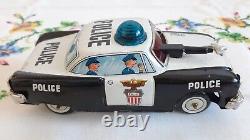 Vintage Police Tin Toy Car Bump N Go Ko Yoshiya 6 Inches Long Made In Japan