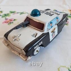 Vintage Police Tin Toy Car Bump N Go Ko Yoshiya 6 Inches Long Made In Japan