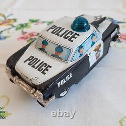 Vintage Police Tin Toy Car Bump N Go Ko Yoshiya 6 Inches Long Made In Japan