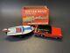 Vintage Rare Nos 1950s Haji Station Wagon With Boat Trailer Tin Toy Car With Box