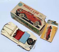 Vintage SSS (Japan) Tin Litho Friction 1955 Style MG Midget Roadster Toy Car
