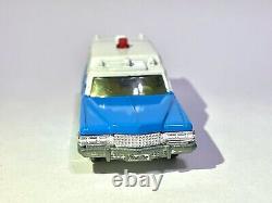 Vintage TOMICA Diecast Car CADILLAC AMBULANCE CUSTOM MADE BLUE & WHITE