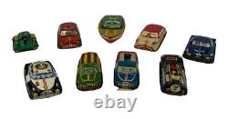 Vintage Tin Friction Japan Cars Lot Of 9 Toys Check Photos