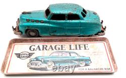 Vintage Tin Toy Car 1940s Style Buick Sedan Friction Retro Car with Tin Tray
