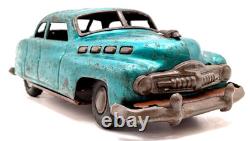 Vintage Tin Toy Car 1940s Style Buick Sedan Friction Retro Car with Tin Tray