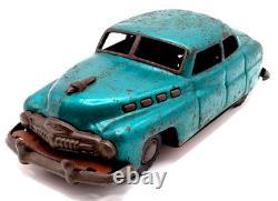 Vintage Tin Toy Car 1940s Style Buick Sedan Friction Retro Car with Tin Tray