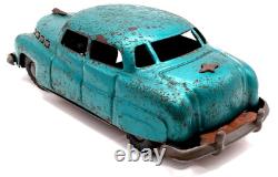 Vintage Tin Toy Car 1940s Style Buick Sedan Friction Retro Car with Tin Tray