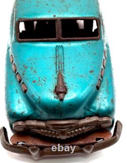 Vintage Tin Toy Car 1940s Style Buick Sedan Friction Retro Car with Tin Tray