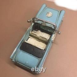 Vintage Tin Toy Car Ford V8 66 Blue Pale Toy Vehicle for Garage Decor Retro