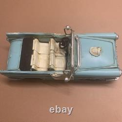 Vintage Tin Toy Car Ford V8 66 Blue Pale Toy Vehicle for Garage Decor Retro