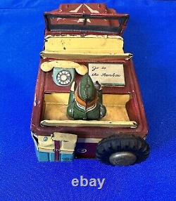 Vintage Tin Toy Car Telephone Jeep 2354 J-38 Daiya Japan Rare