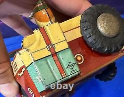 Vintage Tin Toy Car Telephone Jeep 2354 J-38 Daiya Japan Rare