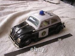 Vintage Volkswagen Bug VW Police Toy Car Japan