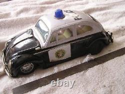 Vintage Volkswagen Bug VW Police Toy Car Japan