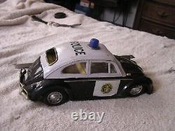 Vintage Volkswagen Bug VW Police Toy Car Japan