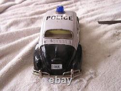 Vintage Volkswagen Bug VW Police Toy Car Japan