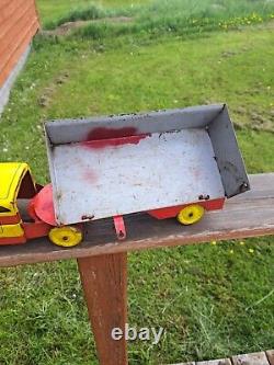 Vintage Wyandotte Red/Yellow Side Dump Truck Pressed Steel