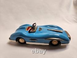 Vintage and Rare 1960's Asahi Tin Mercedes Blue and White Color Toy Car Working