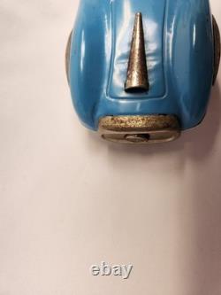 Vintage and Rare 1960's Asahi Tin Mercedes Blue and White Color Toy Car Working