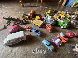 Vintage toy vehicles cars and planes lot of 35 various as shown