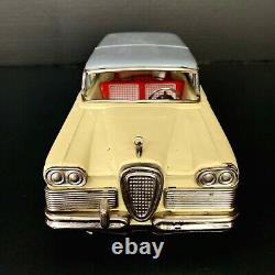 Vtg Ford Edsel Station Wagon 2 Door Tin Friction Toy Car 1950s Made in Japan