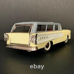 Vtg Ford Edsel Station Wagon 2 Door Tin Friction Toy Car 1950s Made in Japan