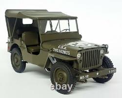 Welly 1/18 1941 Jeep Willy's Military Vehicle Top Up Diecast model car