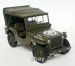 Welly 1/18 1941 Jeep Willy's Military Vehicle Top Up Diecast model car