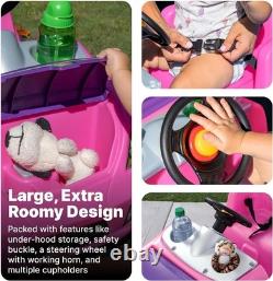 Whisper Ride II Pink Ride-On Push Toy Car with Seat Belt & Easy Storage