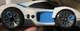 White & Blue Toy Car Vehicle With Black Windows, Battery Compartment On Bottom