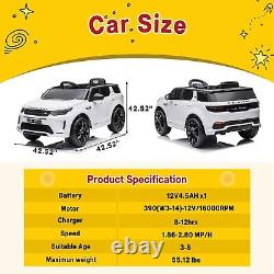 White Ride on Car for Kids 12V Power Battery Electric Vehicles + Remote Control