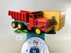 Y6631 TIN TOY Truck lorry car vehicle box Japan antique vintage interior decor