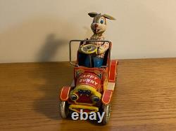 YONEZAWA JAPAN Happy Bunny Tin Toy Car Circa 1957 YONE AA-93